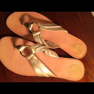 Lilly Pulitzer size 9m Gold  McKim leather sandals